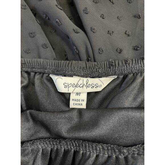 Speechless Milkmaid Whimsigoth Mini Dress Size M Sheer Sleeve Swiss Dot Hoco - Picture 3 of 8